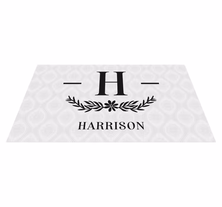 Custom family initial with bay entrance hall vinyl rug - TenStickers