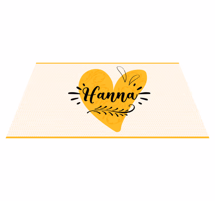 Custom orange heart teenager vinyl rug - TenStickers