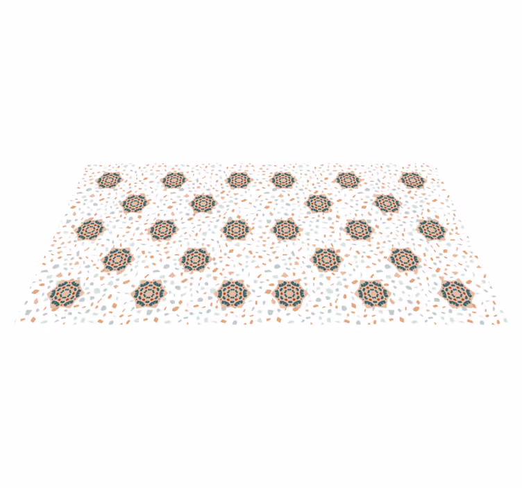 Vinyl rug in white mosaic pattern - TenStickers
