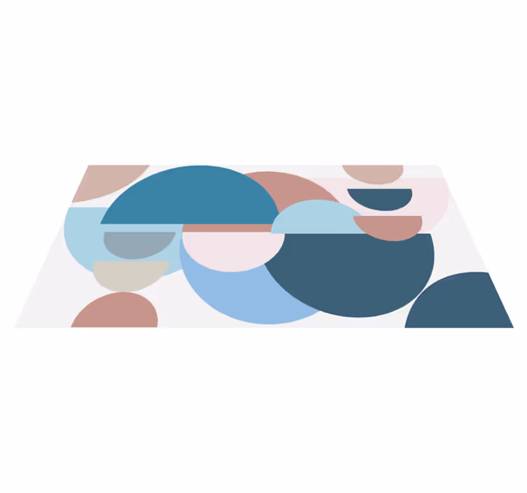 Sober blue nordic cercles nordic vinyl rug - TenStickers