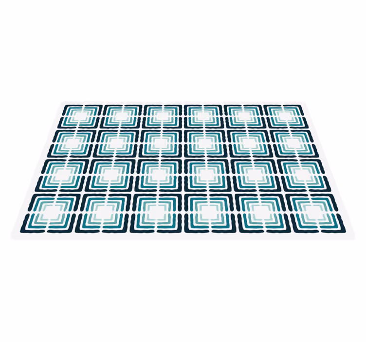 Echo blue lines tiles  tile carpet - TenStickers