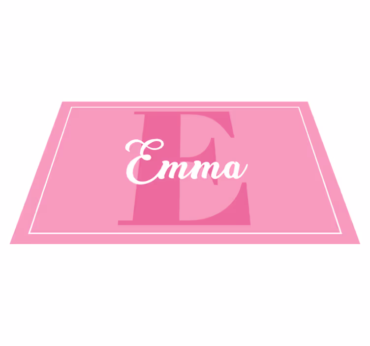 Pink design with initial vinyl rug - TenStickers