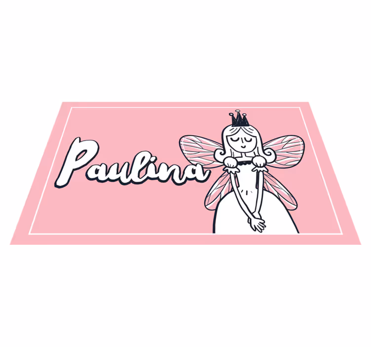 Fairy with name vinyl rug - TenStickers