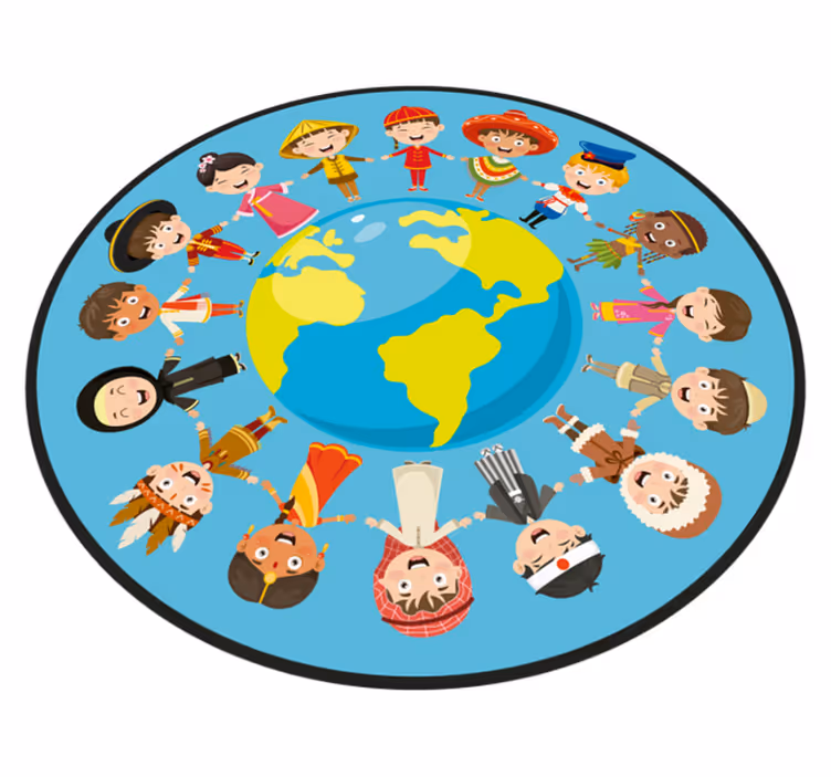 With ethnics world map rug - TenStickers