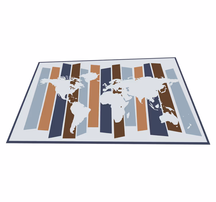 Nordic colors world map rug - TenStickers