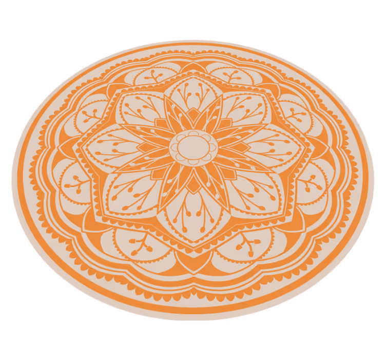 Mandala vinyl rug with elegant round design - TenStickers