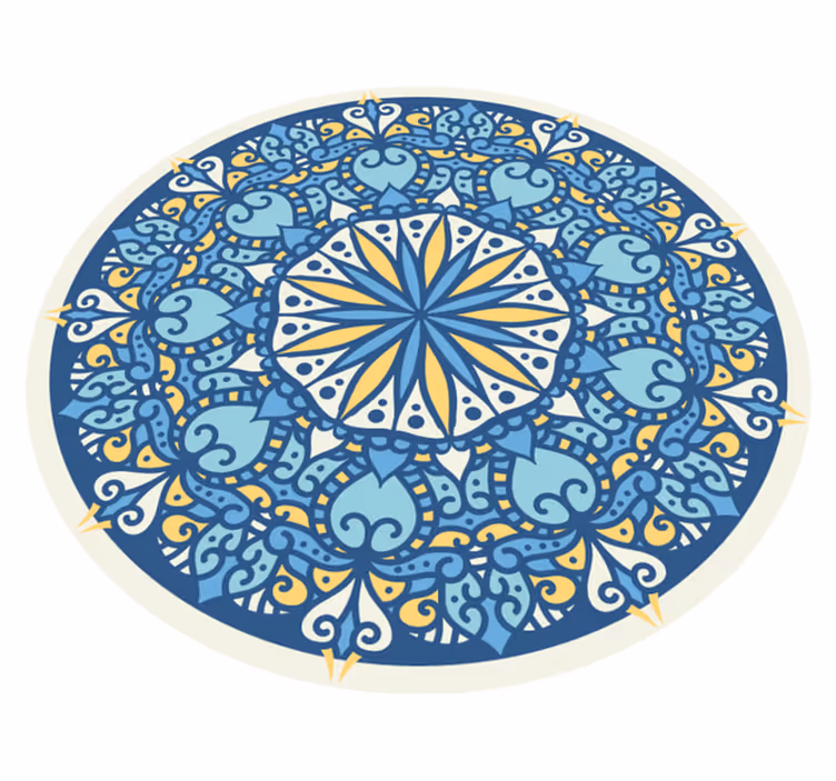 Circular mosaic  mandala vinyl rug - TenStickers