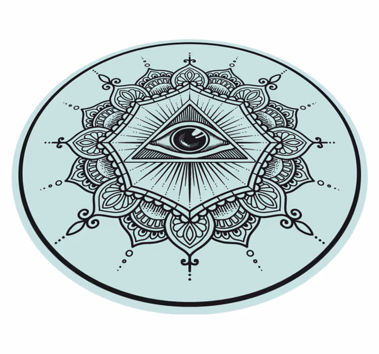 Blue eye shaped mandala vinyl rug - TenStickers