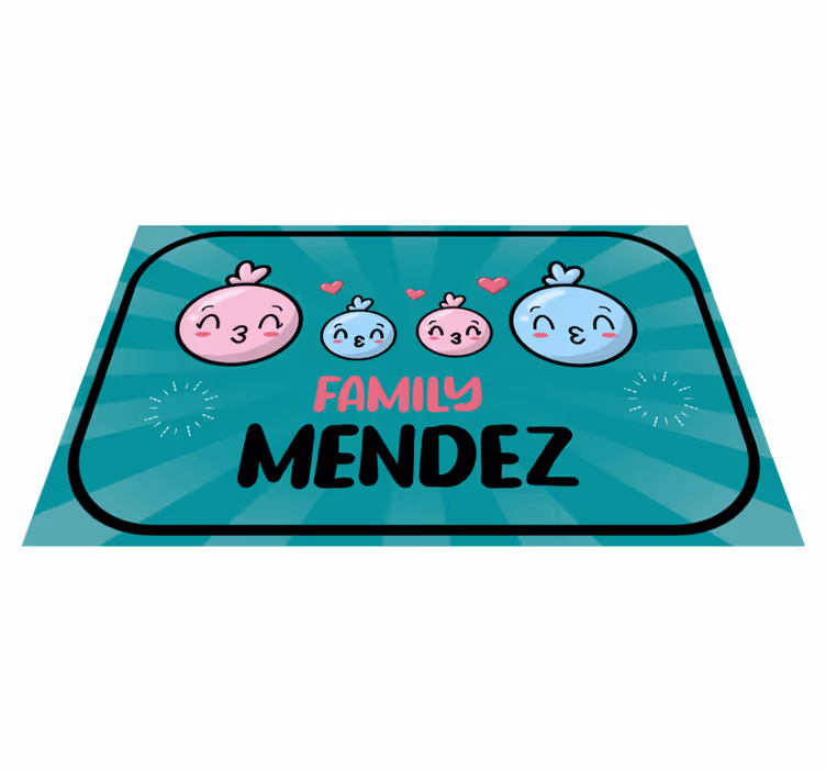 Anime family personalised mat - TenStickers