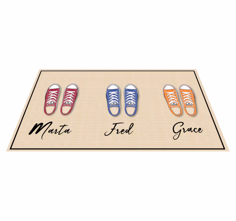 Shoes personalized vinyl mat - TenStickers