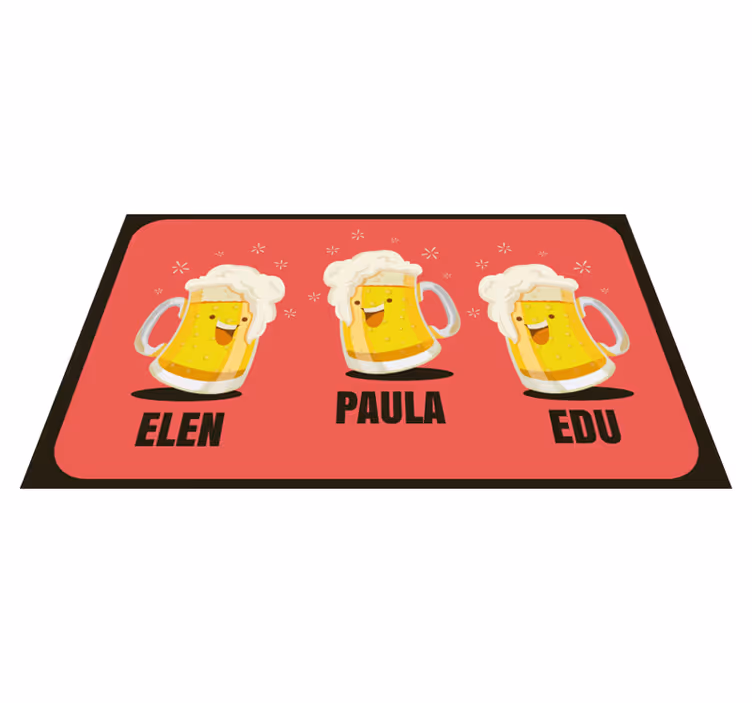 Beers  personalized vinyl mat - TenStickers