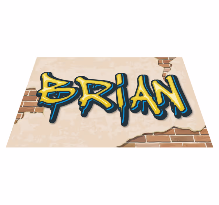 Graffiti style name teenager vinyl rug - TenStickers