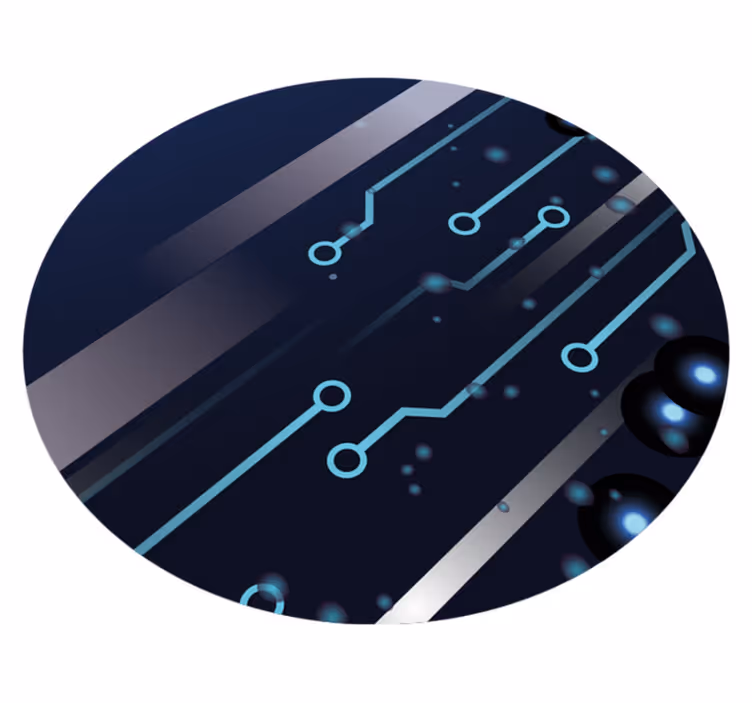 Circuit board pattern teenager vinyl rug - TenStickers