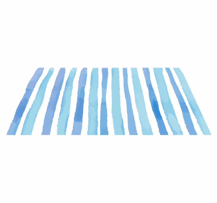 Set Cool Blue stripes vinyl rug - TenStickers