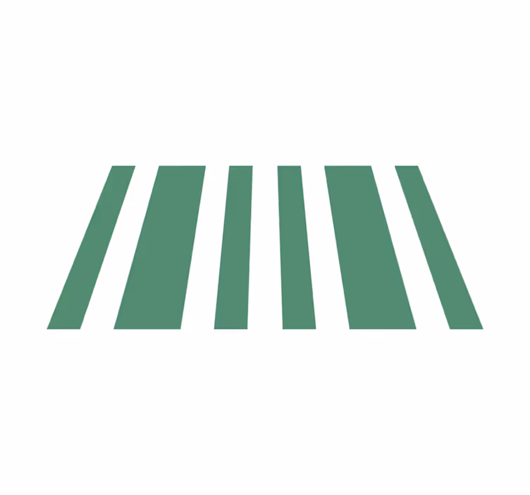 Green and white stripes vinyl rug - TenStickers