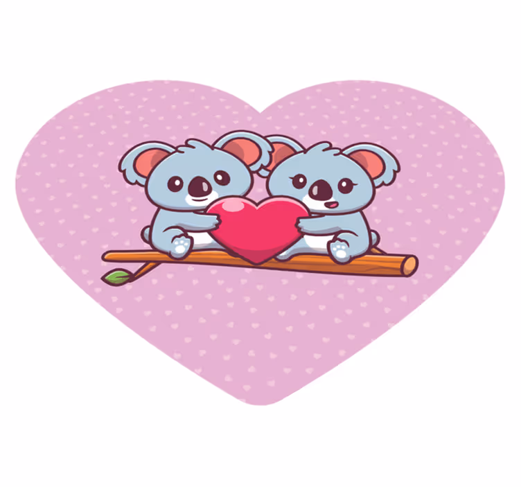 Koala couple on twig animal rug - TenStickers