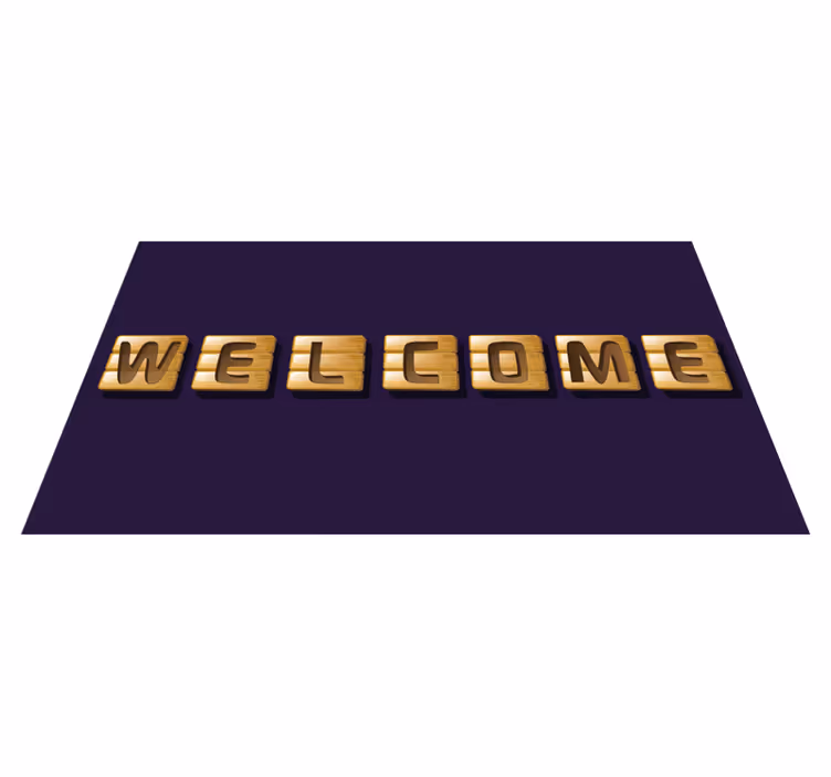 Wooden welcome tiles entrance hall vinyl rug - TenStickers