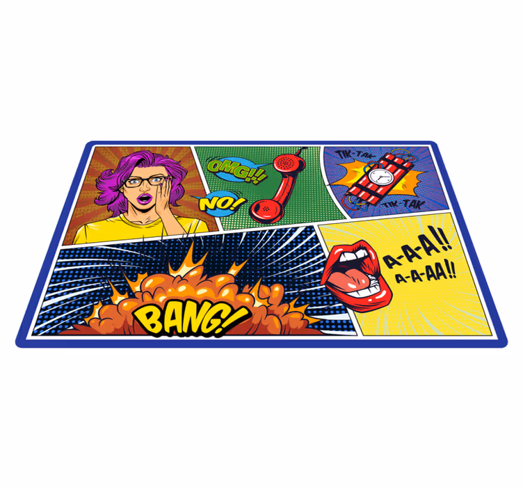 Comic style reactions teenager vinyl rug - TenStickers