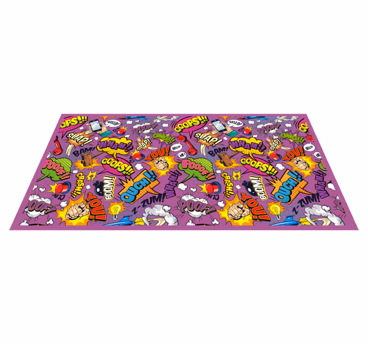 Comic dialogue bubbles teenager vinyl rug - TenStickers