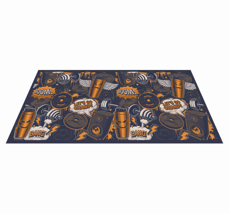 Energetic Fitness Vibes teenager vinyl rug - TenStickers