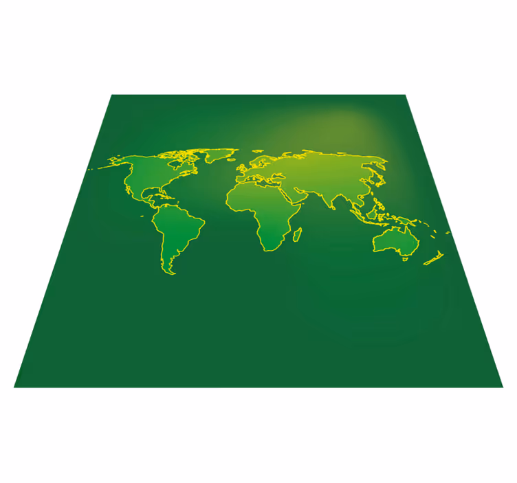Emerald Globe Sketch world map vinyl rug - TenStickers