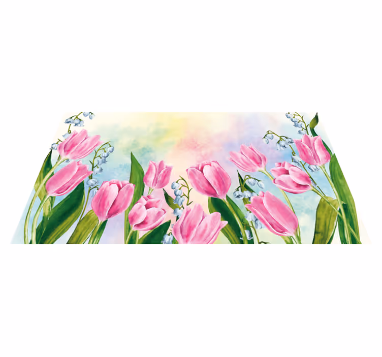 Tulip Floral Arrangement flower vinyl rug - TenStickers
