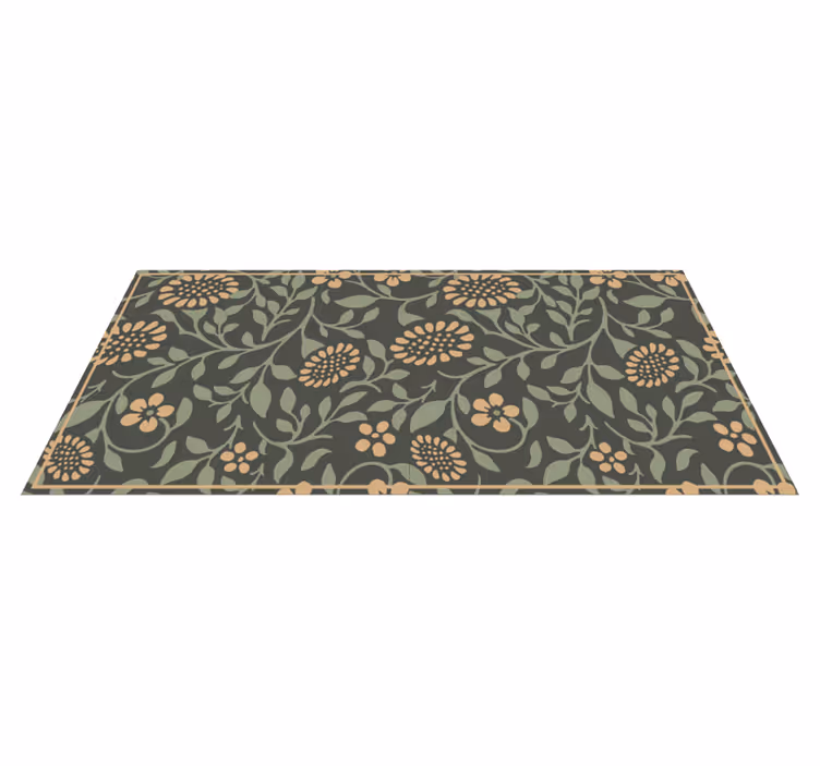 Sunflower green pattern flower vinyl rug - TenStickers