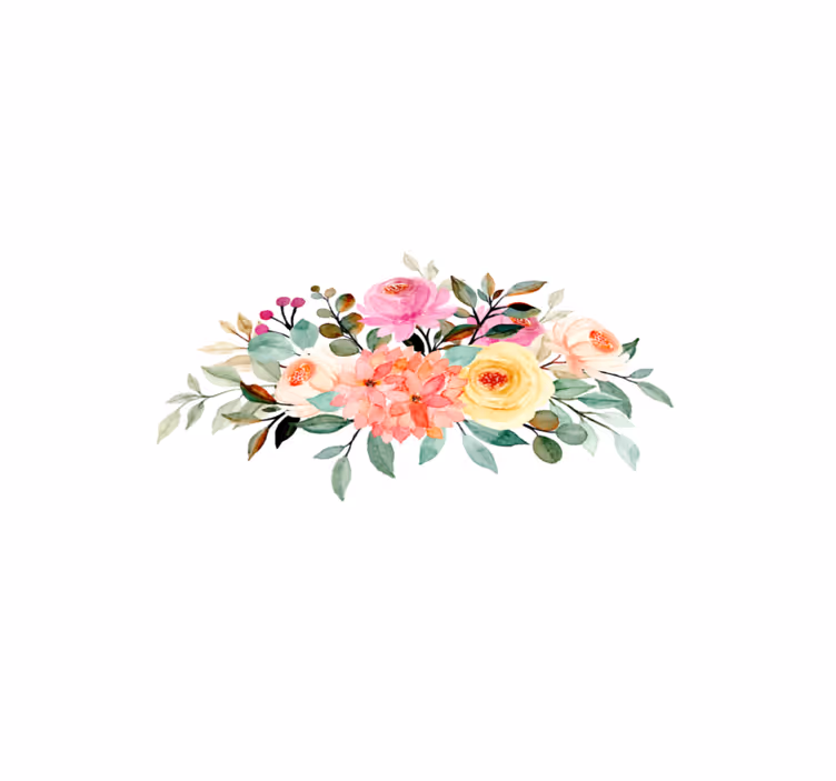 Drawn flowers with paint floral rug - TenStickers