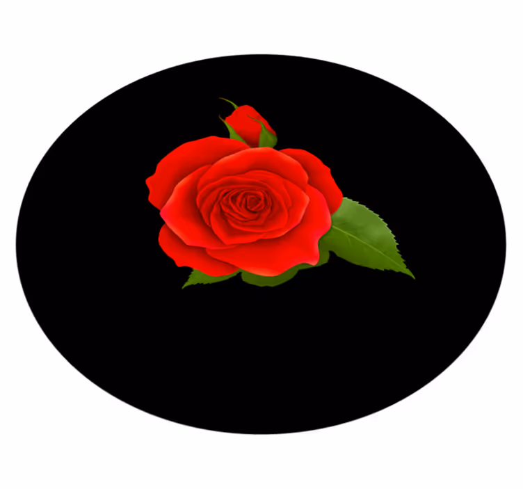 Red Rose Delight flower vinyl rug - TenStickers