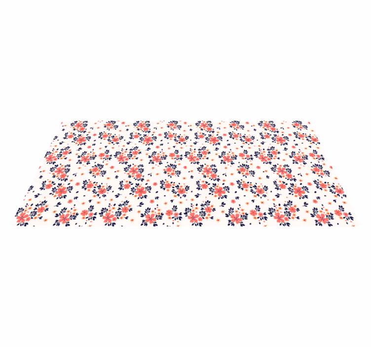 Blooming Floral Motif flower vinyl rug - TenStickers