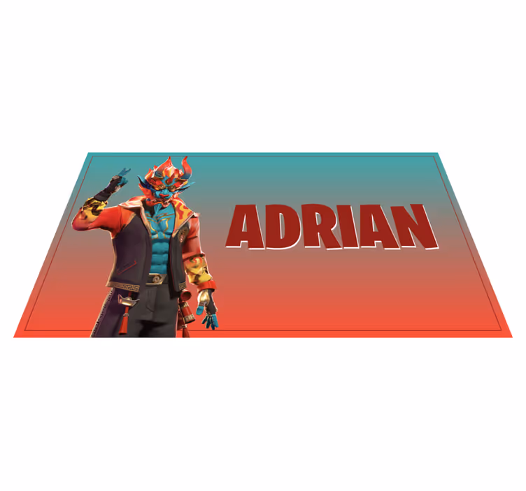 Gaming character with name teenager vinyl rug - TenStickers