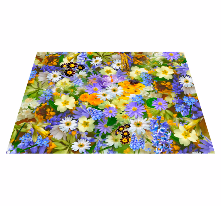 Different kind of flower field floral rug - TenStickers
