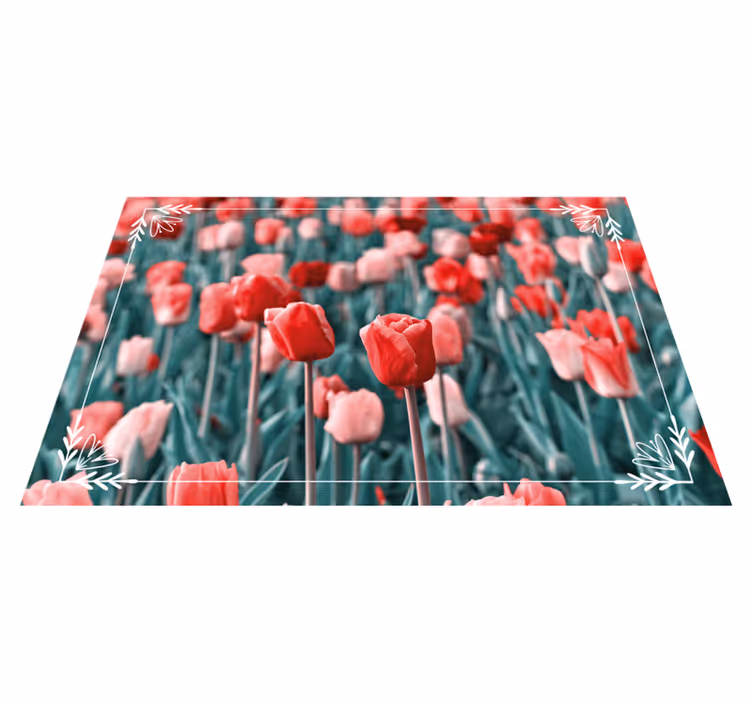 Different tulips close by floral rug - TenStickers