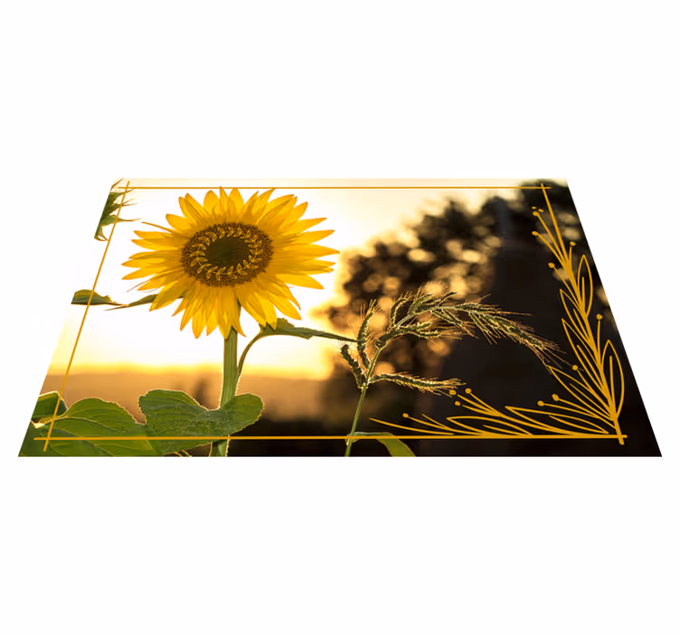 One sunflower and a field floral rug - TenStickers