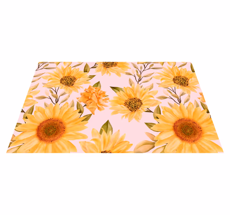Sunflower Floral Concept flower vinyl rug - TenStickers