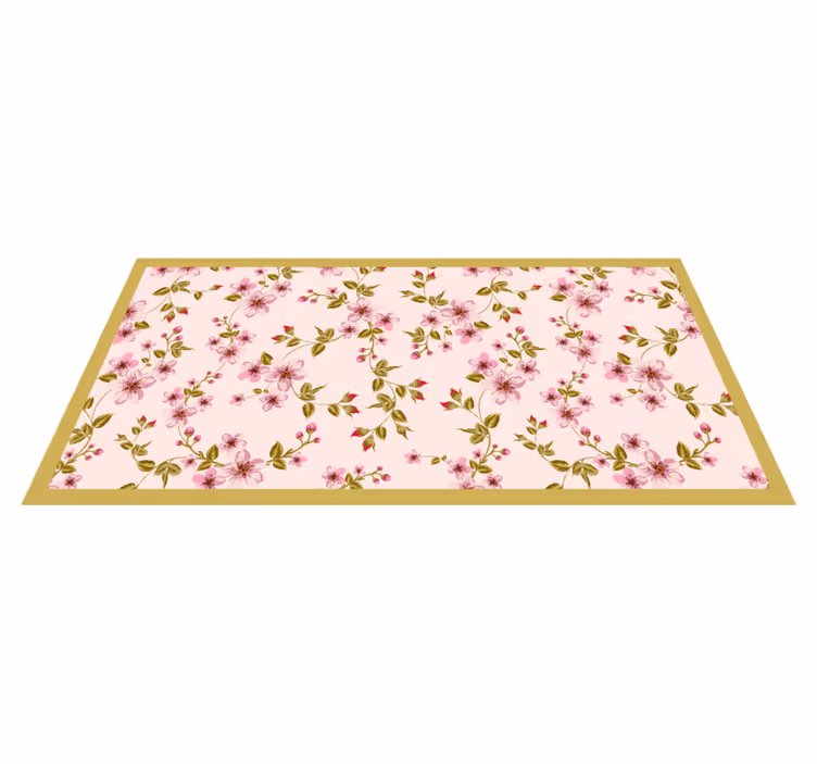 Small pink flowers nature vinyl rug - TenStickers