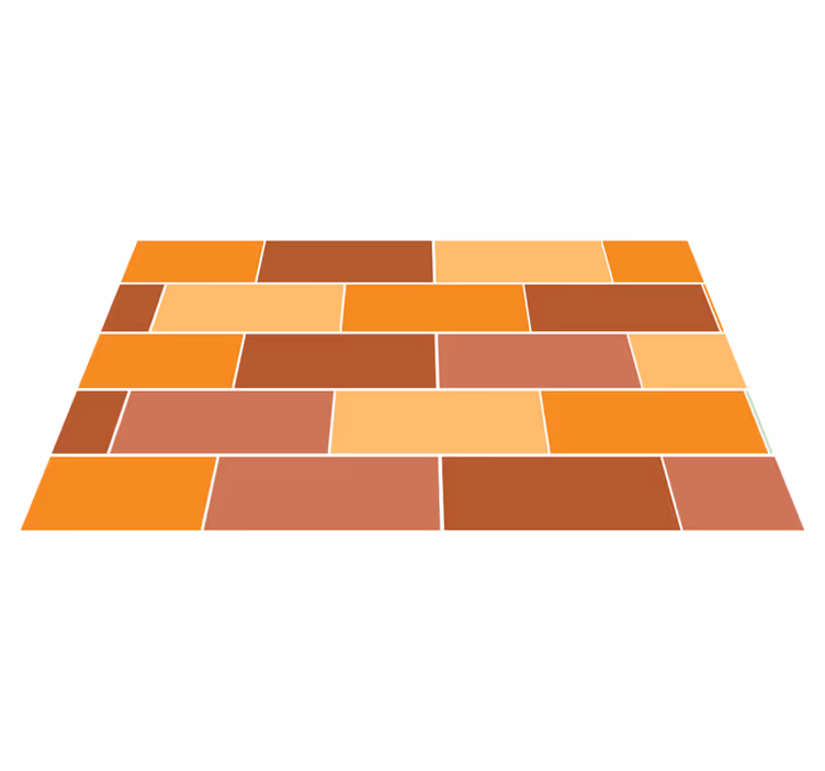 Colorful brick layout bathroom vinyl rug - TenStickers