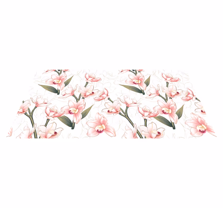 Beautiful orchids living room rug - TenStickers