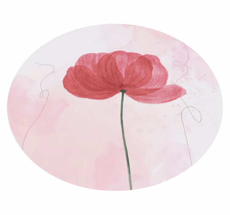 painted flower circular rug - TenStickers