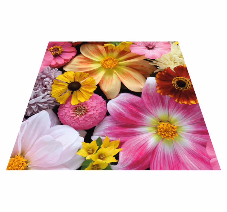 Beautiful realistic arrangement flower vinyl rug - TenStickers