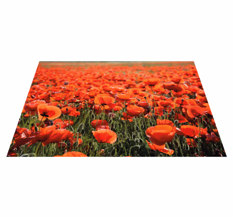 Vibrant Red Poppies flower vinyl rug - TenStickers