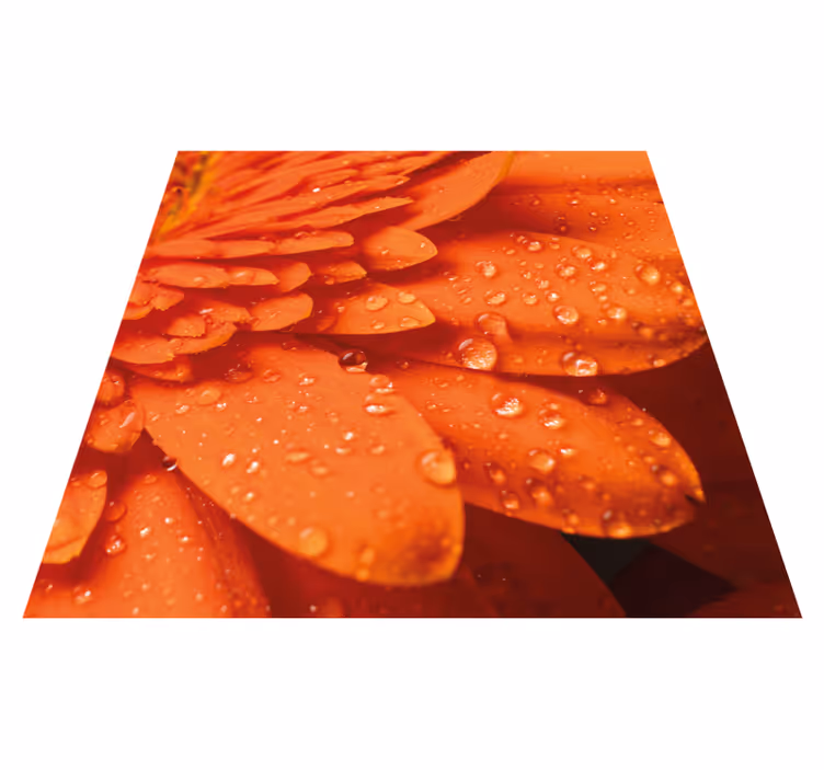 Bright orange petals flower vinyl rug - TenStickers