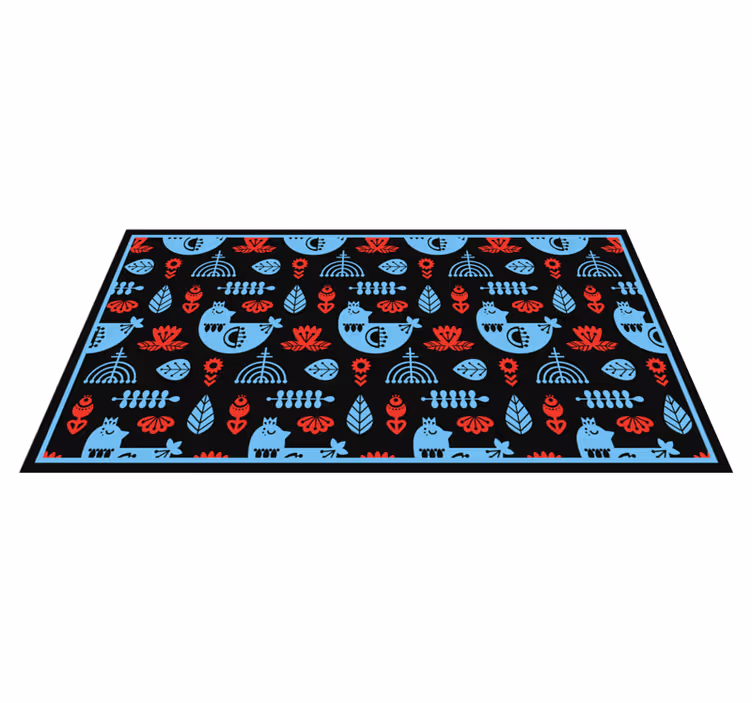 Polish flowers and chickens  floral rug - TenStickers