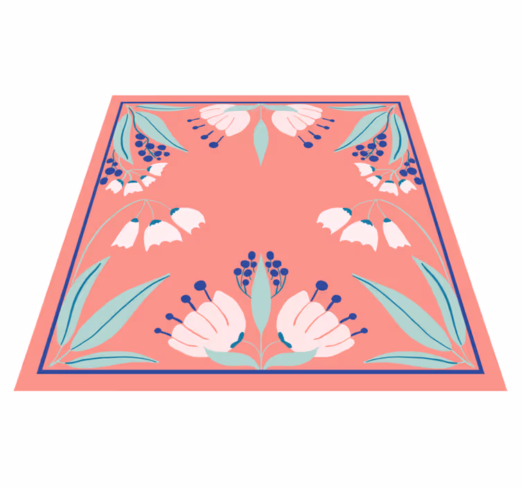 Pattern palette flower vinyl rug - TenStickers