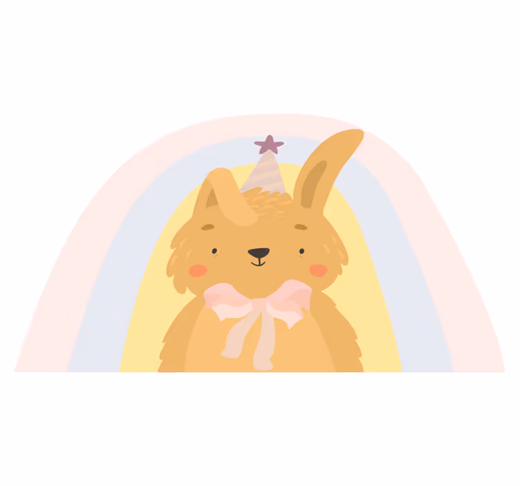 Adorable Bunny Artwork kids vinyl rug - TenStickers