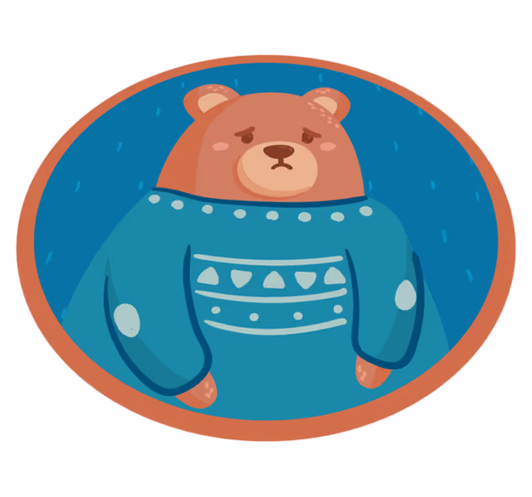 Portrait of sad bear  animal rug - TenStickers