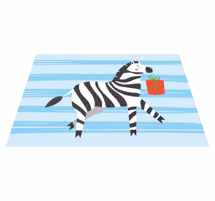 Happy birthday Zebra  animal rug - TenStickers