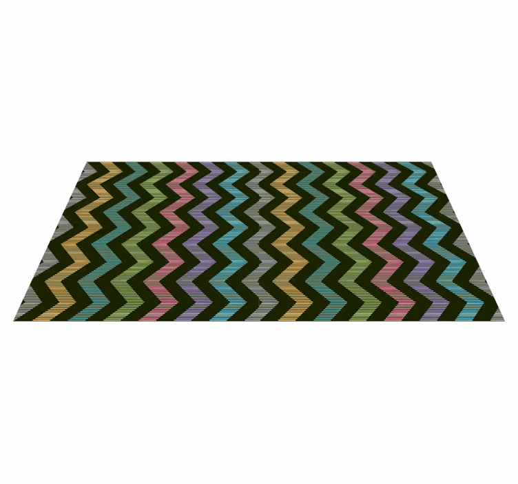 Colorful Zigzag Pattern stripes vinyl rug - TenStickers