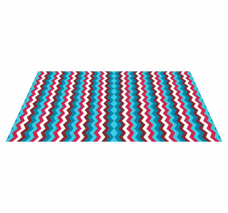 Zigzag Wave Pattern geometric vinyl rug - TenStickers