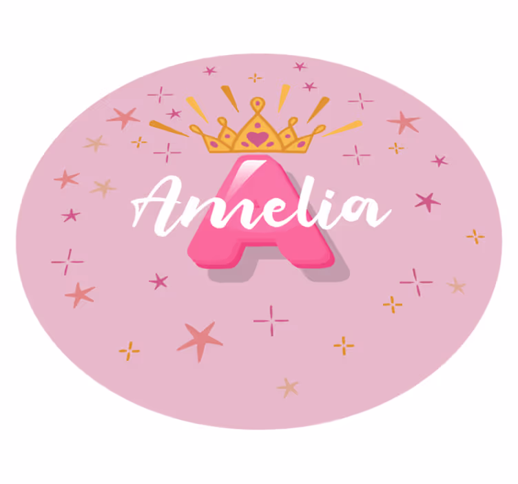 Princess personalised name vinyl rug - TenStickers